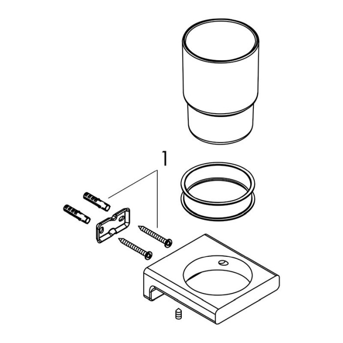 Suport de periute, Hansgrohe, AddStoris, negru mat [3]