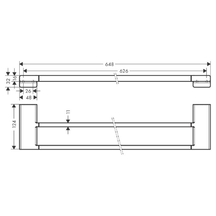 Suport de prosop dublu, Hansgrohe, AddStoris, bronz periat [2]