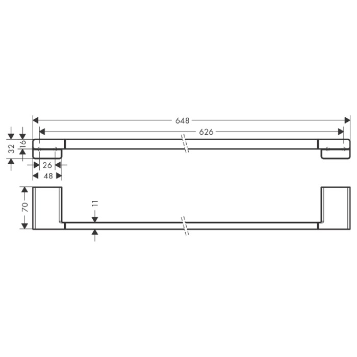 Suport de prosop, Hansgrohe, AddStoris, crom [2]