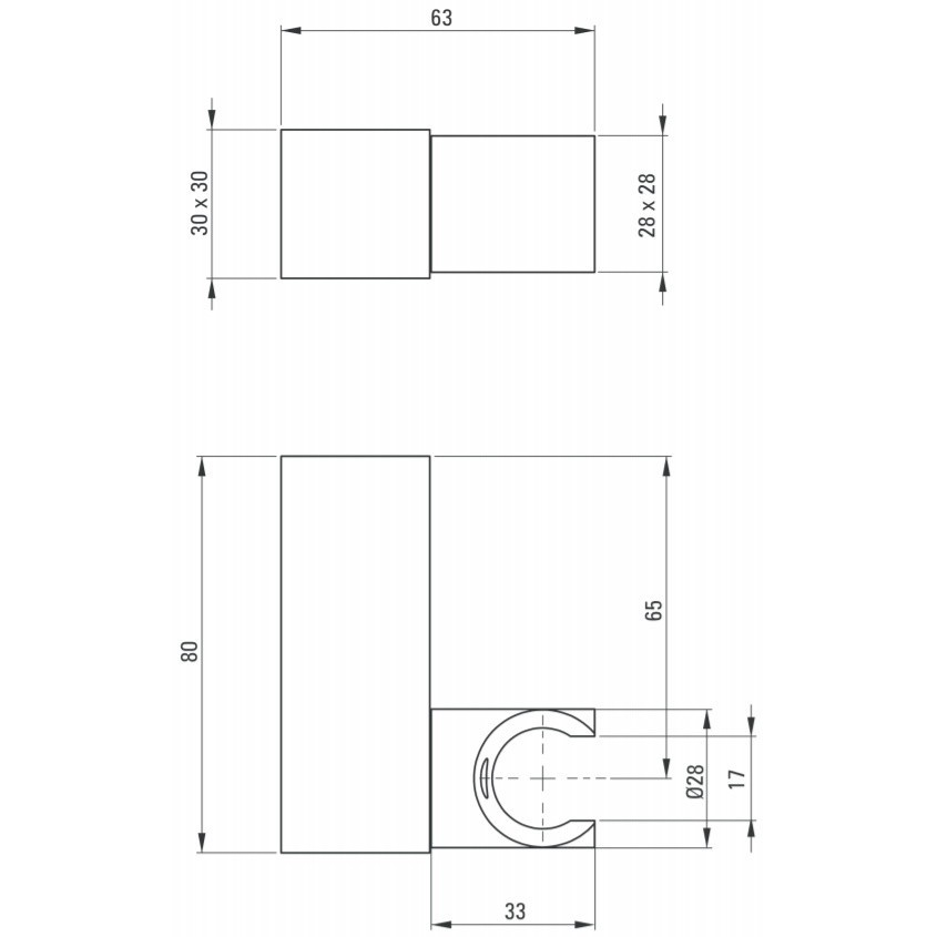 Suport dus manual Deante Square negru [2]