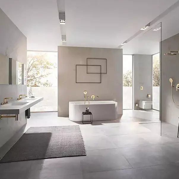 Suport hartie igienica cu aparatoare Grohe Essentials auriu periat Cool Sunrise [2]