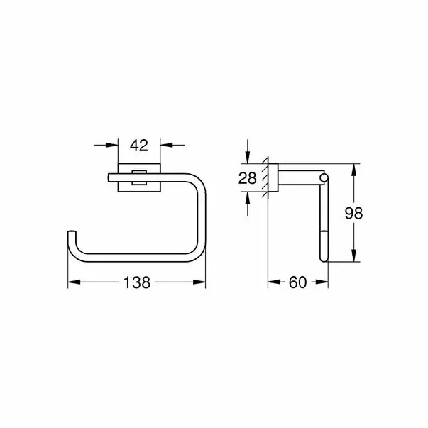 Suport hartie igienica fara aparatoare Grohe Essentials Cube New [2]