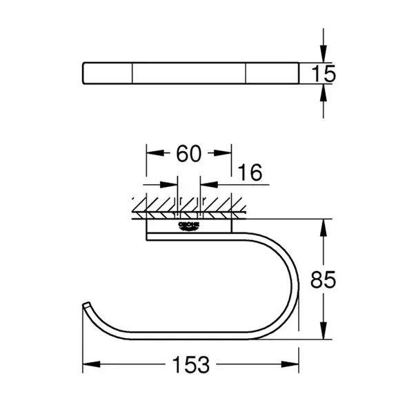 Suport hartie igienica Grohe Selection negru mat Phantom Black [3]