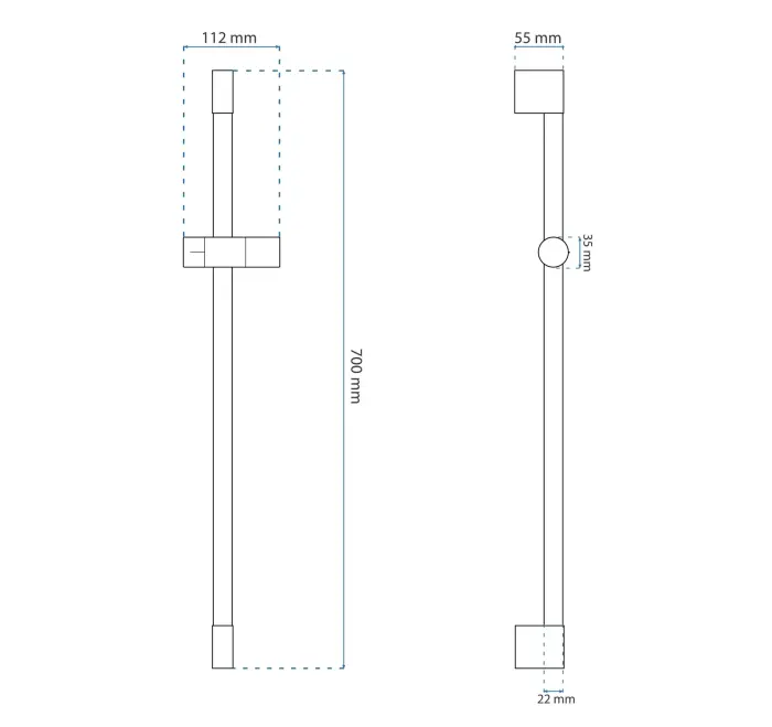 Suport para Dus 01 Auriu Periat 70cm, Rea [3]