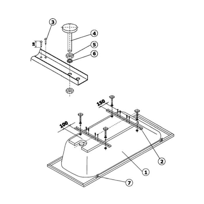 Suport pentru cada cu panouri, Ideal Standard B156467 [4]