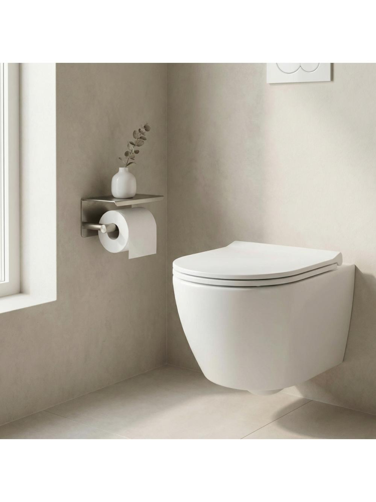 Suport pentru hârtie igienică cu poliță 6613 Modern crom periat [3]