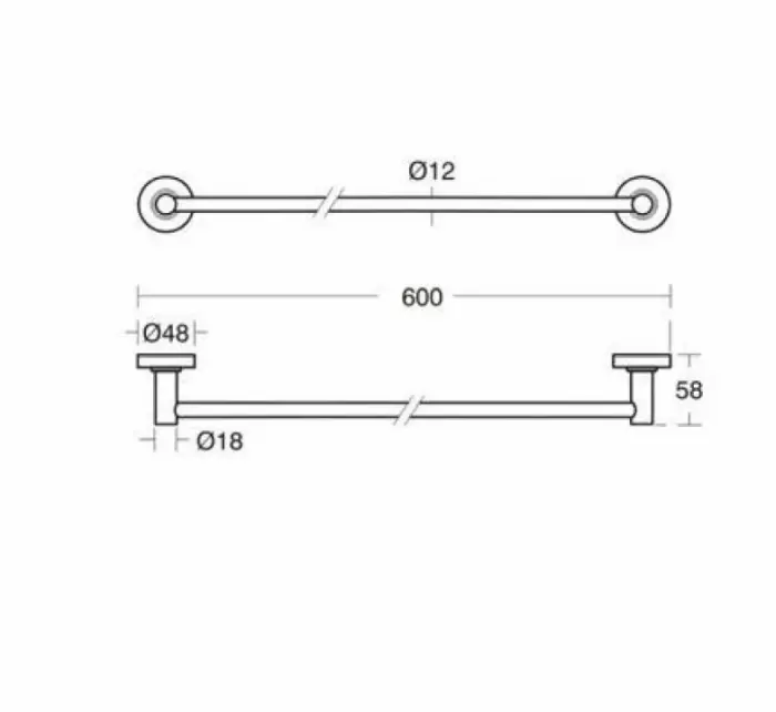 Suport prosop 60 cm crom Ideal Standard IOM, A9118AA [2]