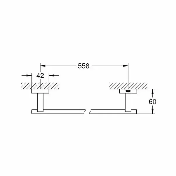 Suport prosop bara Grohe Essentials Cube 600 mm [2]