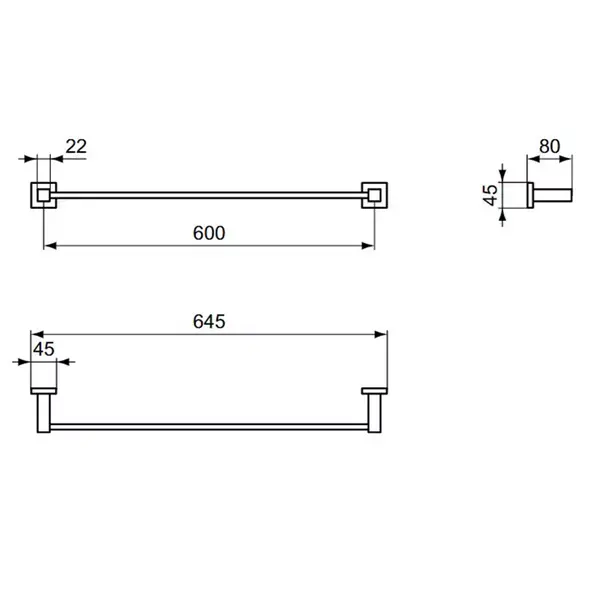 Suport prosop bara Ideal Standard IOM 60 cm [2]