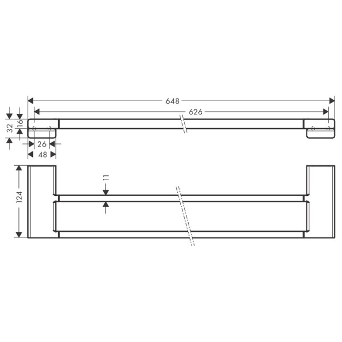 Suport prosop dublu, Hansgrohe, AddStoris, negru mat [2]