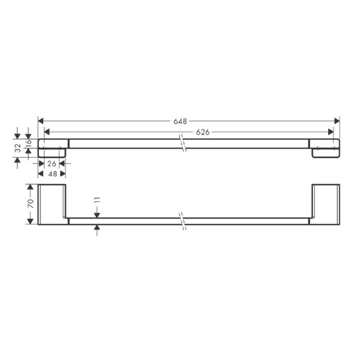 Suport prosop, Hansgrohe, AddStoris, negru mat [2]