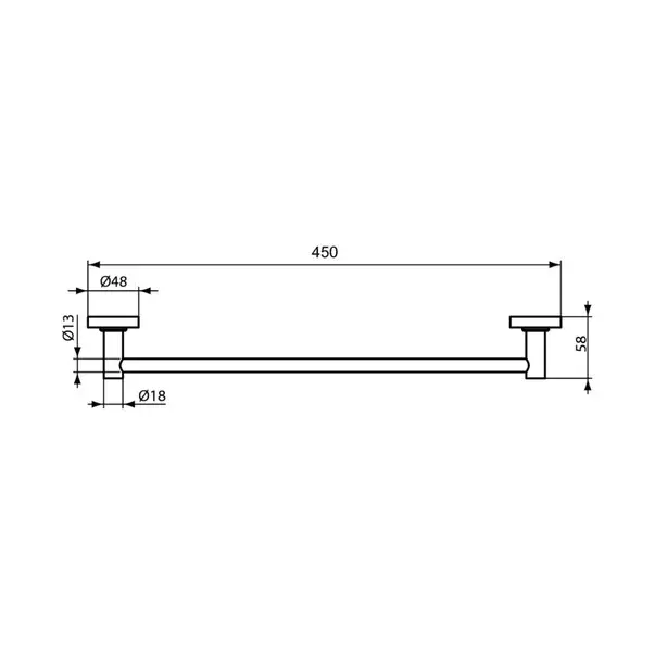 Suport prosop negru mat 45 cm Ideal Standard IOM [2]