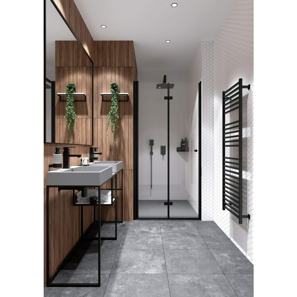 Usa de dus pliabila Deante Kerria Plus 90 cm sticla 6 mm negru mat [2]