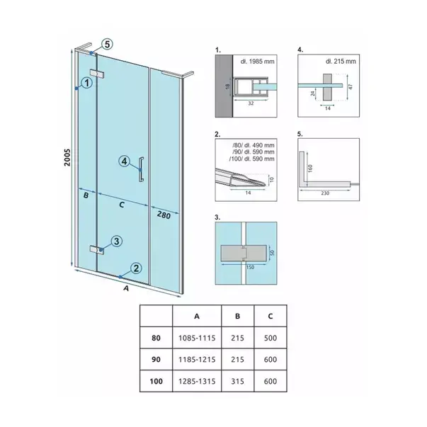 Usa de nisa batanta Rea Hugo 130 cm sticla 6 mm auriu periat [9]