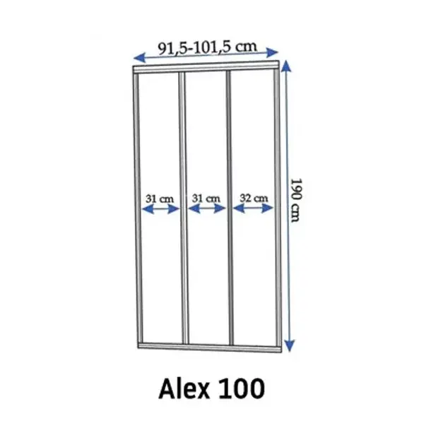 Usa de nisa culisanta Rea Alex 100 cm sticla 4 mm crom [2]