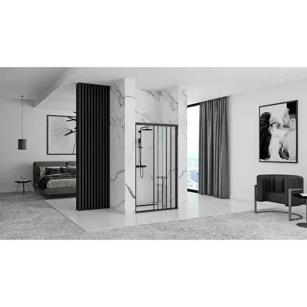 Usa de nisa culisanta Rea Alex 100 cm sticla 4 mm negru [7]