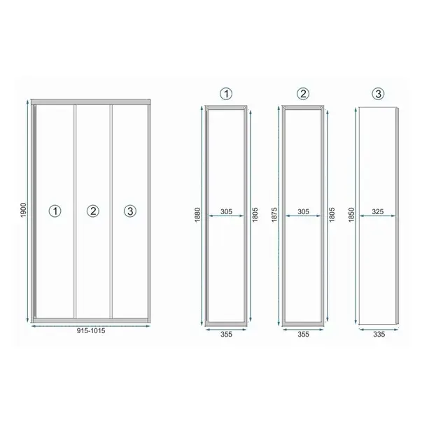 Usa de nisa culisanta Rea Alex 100 cm sticla 4 mm negru [2]