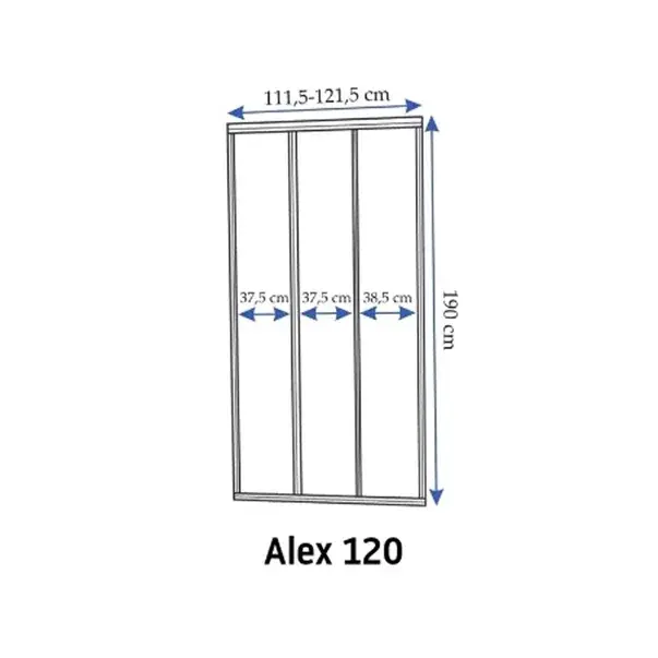 Usa de nisa culisanta Rea Alex 120 cm sticla 4 mm crom [2]