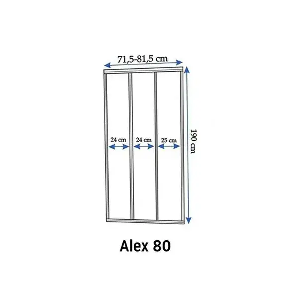 Usa de nisa culisanta Rea Alex 80 cm sticla 4 mm crom [2]