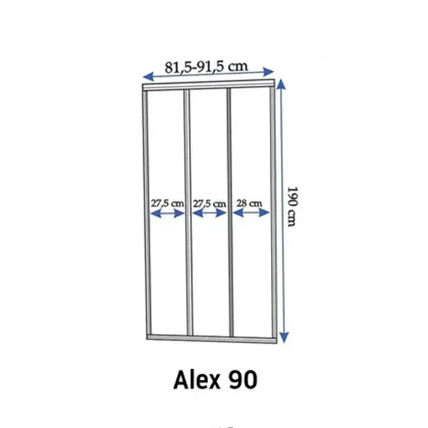 Usa de nisa culisanta Rea Alex 90 cm sticla 4 mm crom [2]