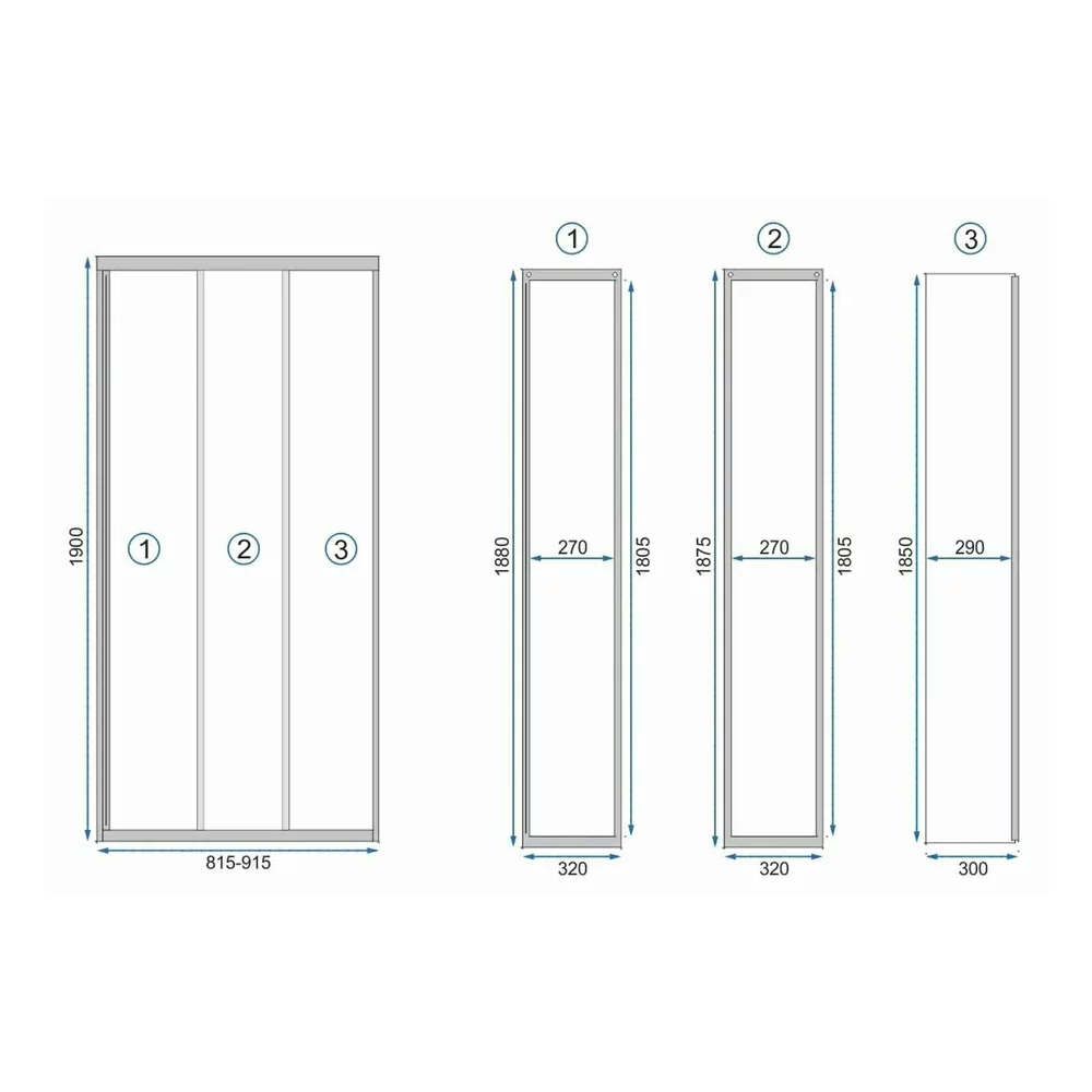 Usa de nisa culisanta Rea Alex 90 cm sticla 4 mm negru [8]