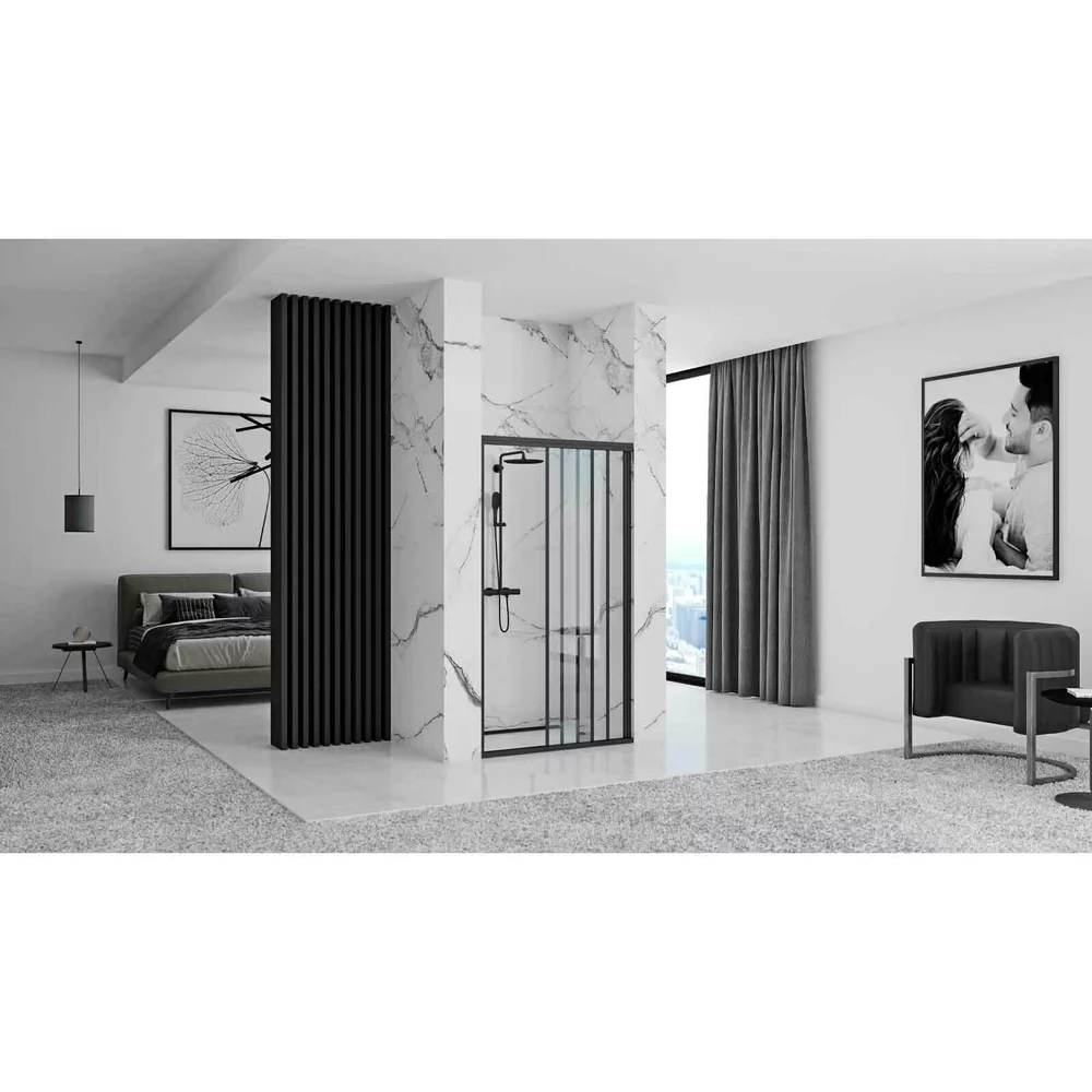 Usa de nisa culisanta Rea Alex 90 cm sticla 4 mm negru [5]
