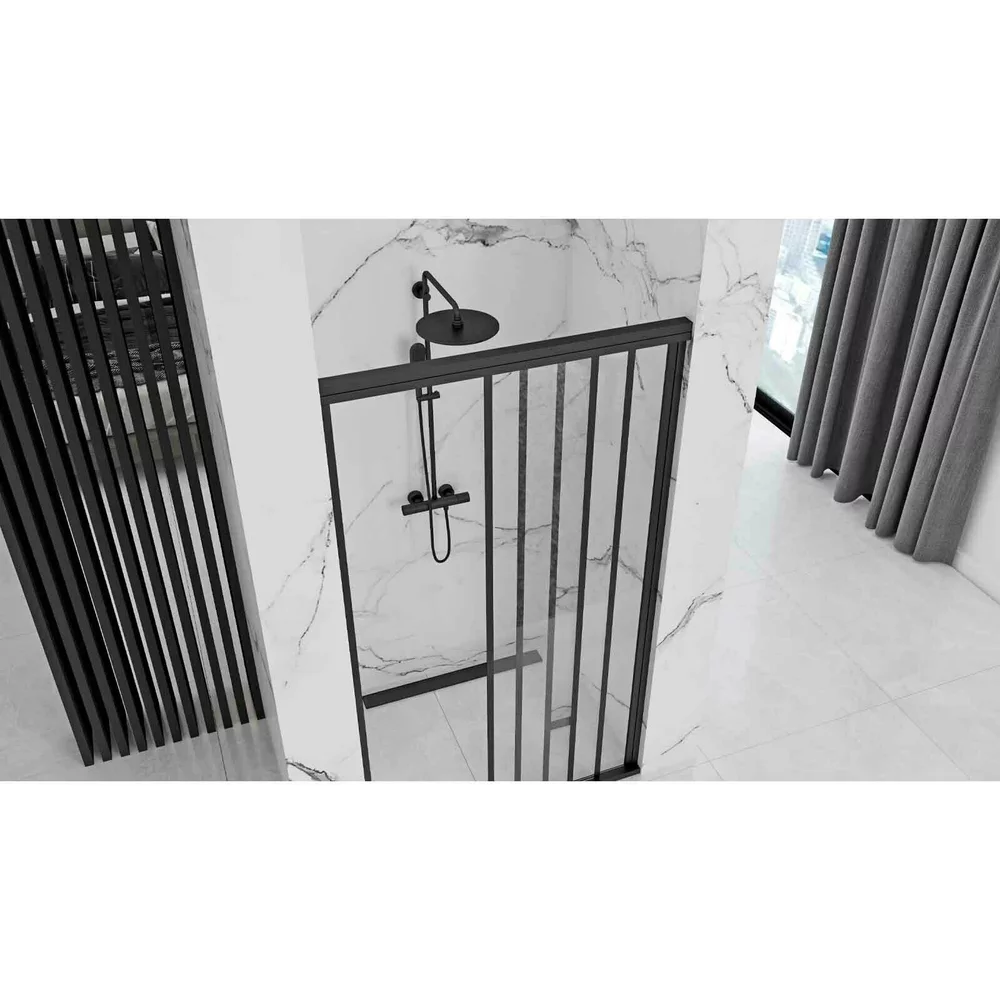 Usa de nisa culisanta Rea Alex 90 cm sticla 4 mm negru [4]