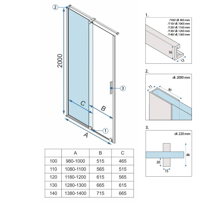 Usa de nisa culisanta Rea Montana 130 cm sticla 6 mm auriu periat [6]