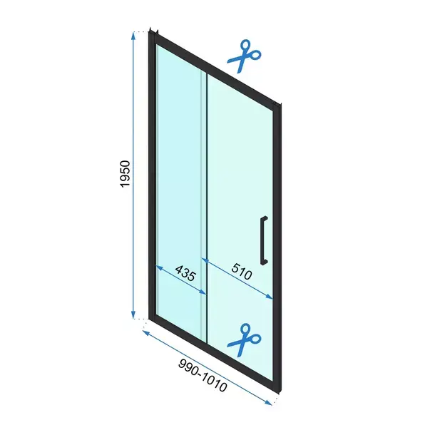 Usa de nisa culisanta Rea Rapid Slide 100 cm sticla 6 mm auriu [6]