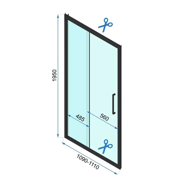 Usa de nisa culisanta Rea Rapid Slide 110 cm sticla 6 mm crom [6]