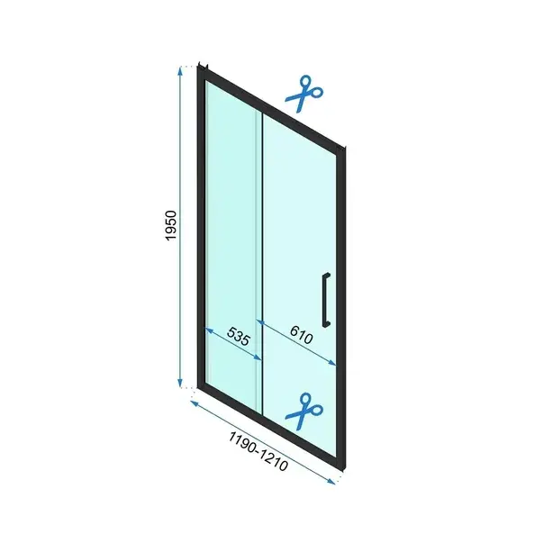 Usa de nisa culisanta Rea Rapid Slide 120 cm sticla 6 mm negru [2]