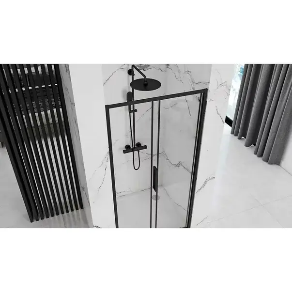 Usa de nisa culisanta Rea Rapid Slide 120 cm sticla 6 mm negru [4]