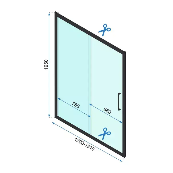 Usa de nisa culisanta Rea Rapid Slide 130 cm sticla 6 mm auriu [6]