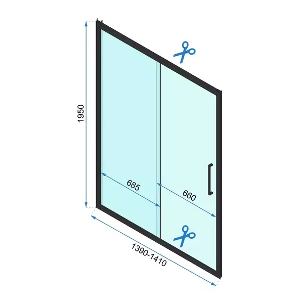 Usa de nisa culisanta Rea Rapid Slide 140 cm sticla 6 mm auriu [6]