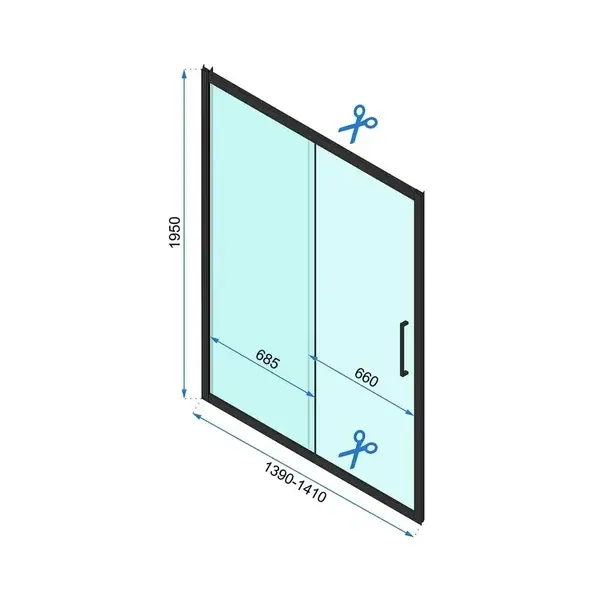 Usa de nisa culisanta Rea Rapid Slide 140 cm sticla 6 mm negru [2]