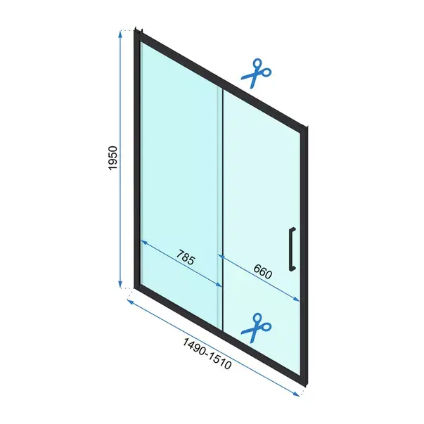 Usa de nisa culisanta Rea Rapid Slide 150 cm sticla 6 mm crom [6]