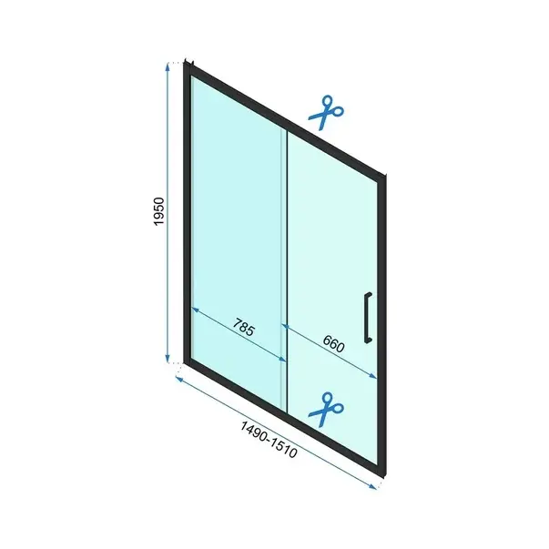 Usa de nisa culisanta Rea Rapid Slide 150 cm sticla 6 mm negru [2]