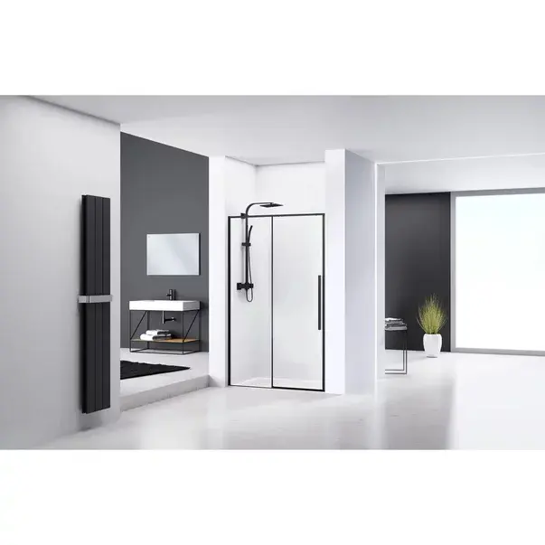 Usa de nisa culisanta Rea Solar 100 cm sticla 6 mm negru [3]