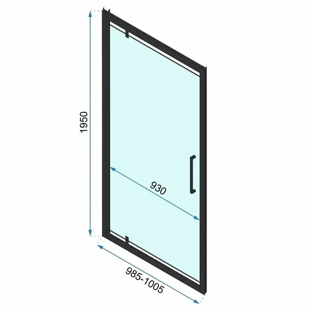 Usa de nisa pivotanta Rea Rapid Swing 100 cm sticla 6 mm negru [2]