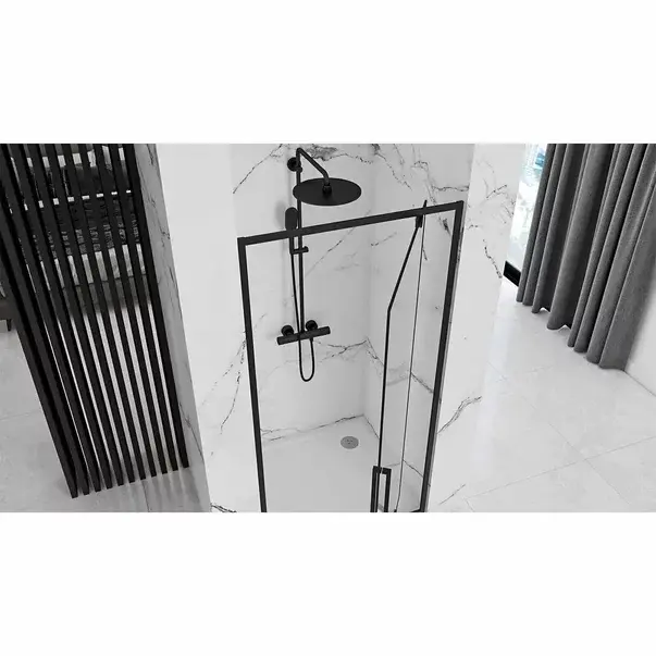 Usa de nisa pivotanta Rea Rapid Swing 100 cm sticla 6 mm negru [6]