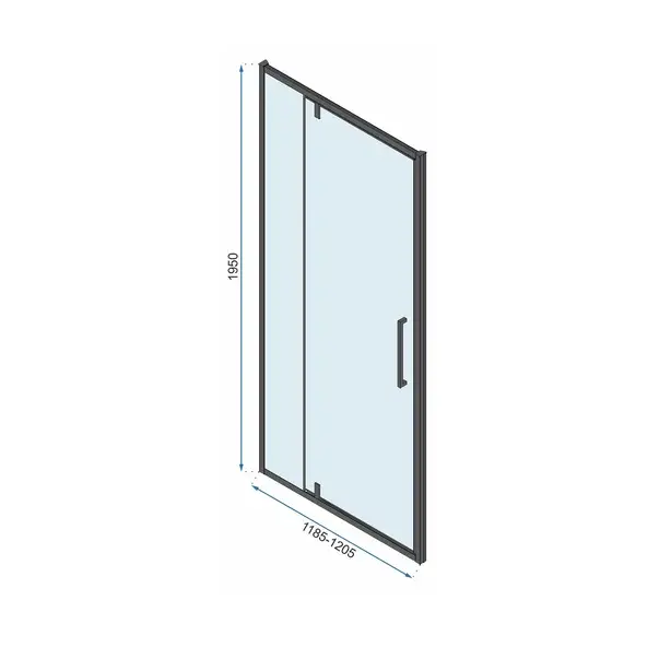 Usa de nisa pivotanta Rea Rapid Swing 120 cm sticla 6 mm negru [2]