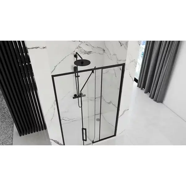 Usa de nisa pivotanta Rea Rapid Swing 120 cm sticla 6 mm negru [4]
