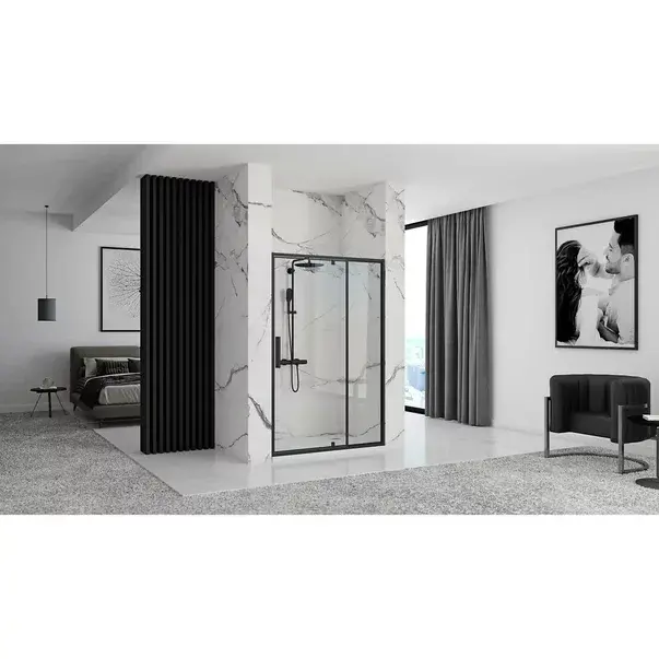 Usa de nisa pivotanta Rea Rapid Swing 120 cm sticla 6 mm negru [3]
