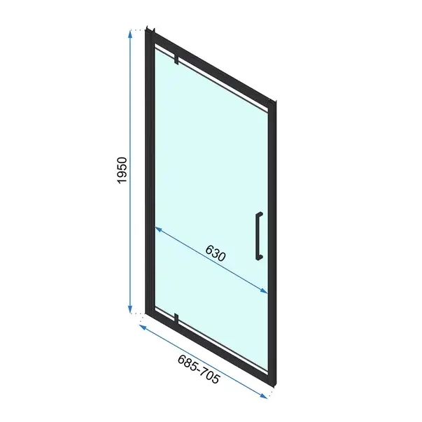Usa de nisa pivotanta Rea Rapid Swing 70 cm sticla 6 mm negru [2]