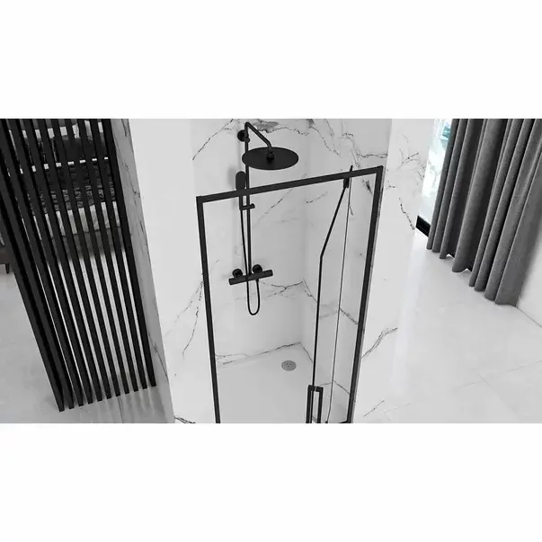 Usa de nisa pivotanta Rea Rapid Swing 70 cm sticla 6 mm negru [4]
