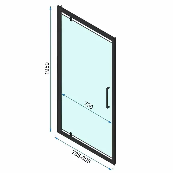 Usa de nisa pivotanta Rea Rapid Swing 80 cm sticla 6 mm negru [2]