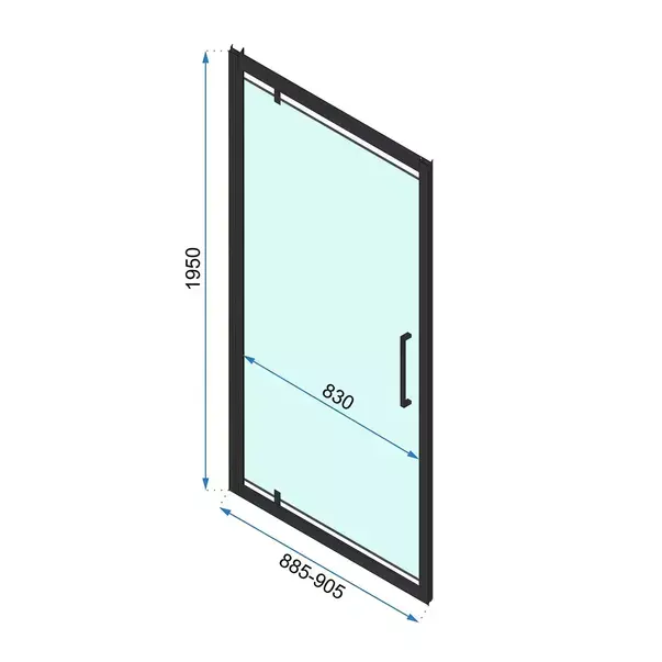 Usa de nisa pivotanta Rea Rapid Swing 90 cm sticla 6 mm crom [6]