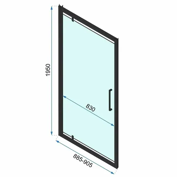 Usa de nisa pivotanta Rea Rapid Swing 90 cm sticla 6 mm negru [2]