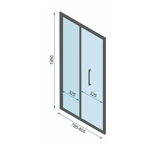 Usa de nisa pliabila Rea Rapid Fold 80 cm sticla 6 mm negru [2]