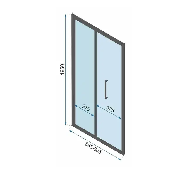 Usa de nisa pliabila Rea Rapid Fold 90 cm sticla 6 mm negru [2]